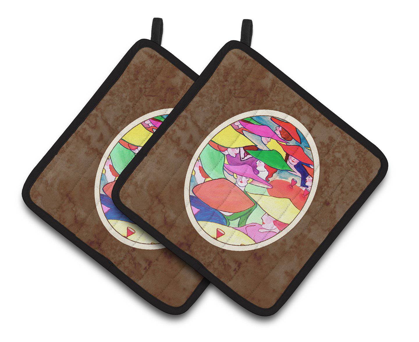 Women in Hats Pair of Pot Holders 7194PTHD - the-store.com