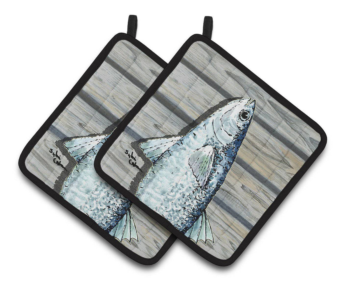 Fish Mullet Pair of Pot Holders 8490PTHD - the-store.com