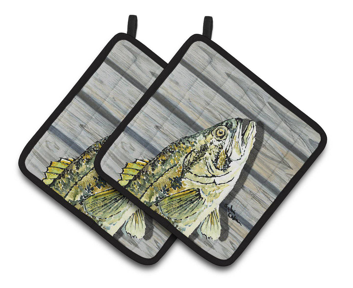 Fish Bass Small Mouth Pair of Pot Holders 8493PTHD - the-store.com