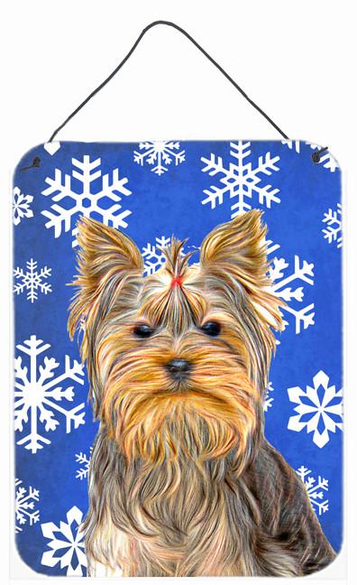 Winter Snowflakes Holiday Yorkie / Yorkshire Terrier Wall or Door Hanging Prints KJ1177DS1216 by Caroline&#39;s Treasures