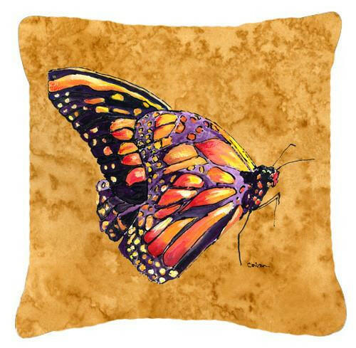 Butterfly on Gold   Canvas Fabric Decorative Pillow - the-store.com