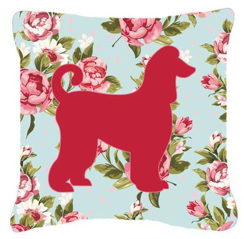 Afghan Hound Shabby Chic Blue Roses   Canvas Fabric Decorative Pillow BB1066 - the-store.com