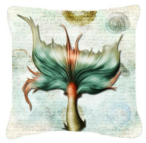 Mermaids and Mermen Mermaid Tail   Canvas Fabric Decorative Pillow by Caroline's Treasures