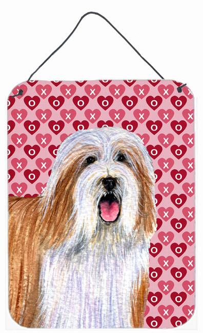 Bearded Collie Hearts Love and Valentine&#39;s Day Wall or Door Hanging Prints by Caroline&#39;s Treasures