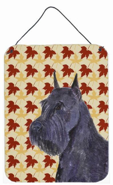 Schnauzer Giant Fall Leaves Portrait Wall or Door Hanging Prints by Caroline&#39;s Treasures