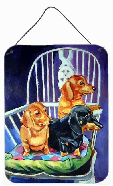 Dachshunds Two Red  a Black and Tan Aluminium Metal Wall or Door Hanging Prints by Caroline&#39;s Treasures