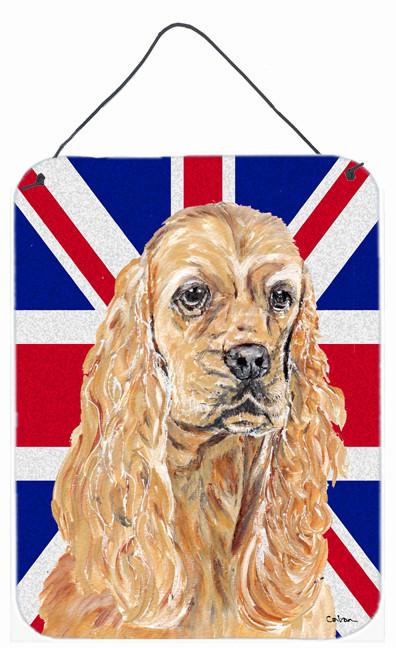Buff Cocker Spaniel with Engish Union Jack British Flag Wall or Door Hanging Prints SC9866DS1216 by Caroline's Treasures