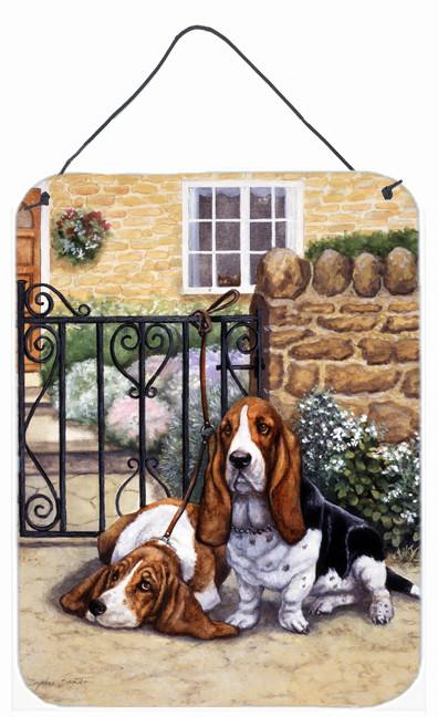 Basset Hound at the gate Wall or Door Hanging Prints BDBA0312DS1216 by Caroline&#39;s Treasures