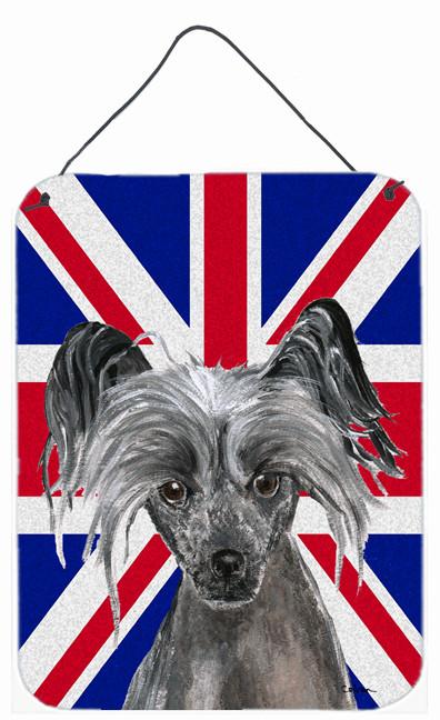 Chinese Crested with English Union Jack British Flag Wall or Door Hanging Prints SC9857DS1216 by Caroline&#39;s Treasures