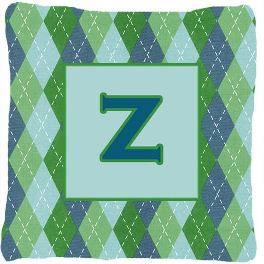 Initial Z Monogram - Blue Argoyle Decorative   Canvas Fabric Pillow CJ1020 - the-store.com