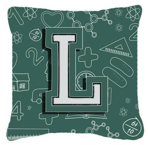 Letter L Back to School Initial Canvas Fabric Decorative Pillow CJ2010-LPW1414 by Caroline&#39;s Treasures