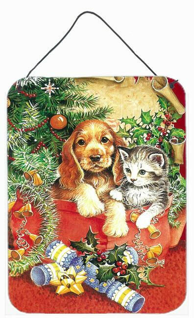 Christmas Puppy and Kitten Wall or Door Hanging Prints APH7551DS1216 by Caroline&#39;s Treasures
