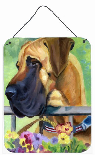 Great Dane Natural Ears Fawn in Flowers Wall or Door Hanging Prints 7311DS1216 by Caroline&#39;s Treasures