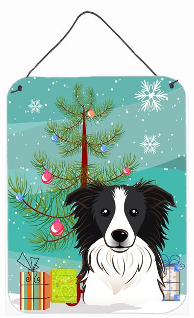 Christmas Tree and Border Collie Wall or Door Hanging Prints BB1613DS1216 by Caroline's Treasures