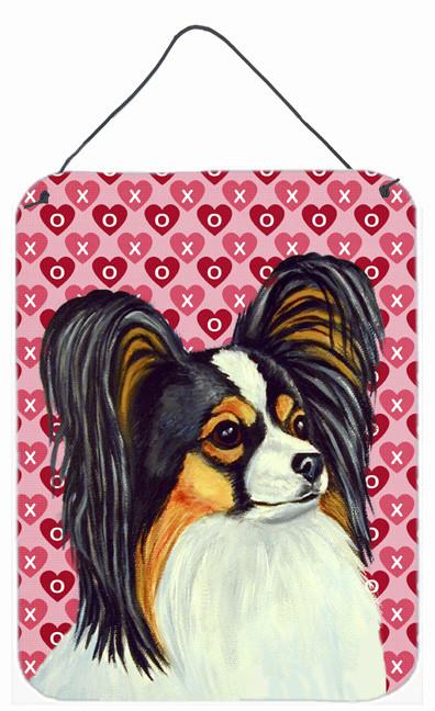 Papillon Hearts Love and Valentine's Day Portrait Wall or Door Hanging Prints by Caroline's Treasures