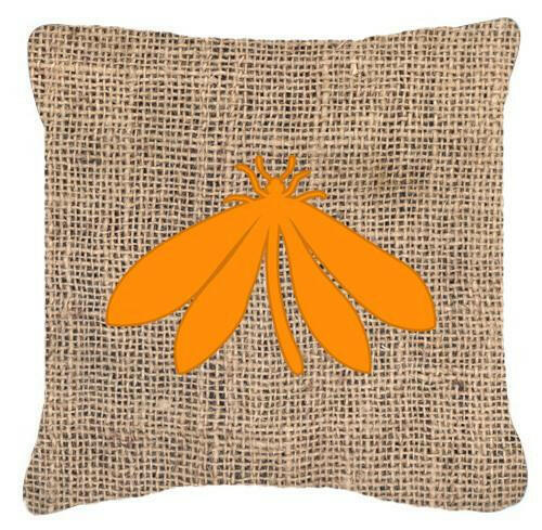 Moth Burlap and Orange   Canvas Fabric Decorative Pillow BB1060 - the-store.com