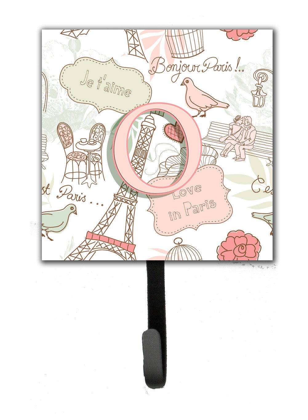 Letter O Love in Paris Pink Leash or Key Holder CJ2002-OSH4 by Caroline&#39;s Treasures