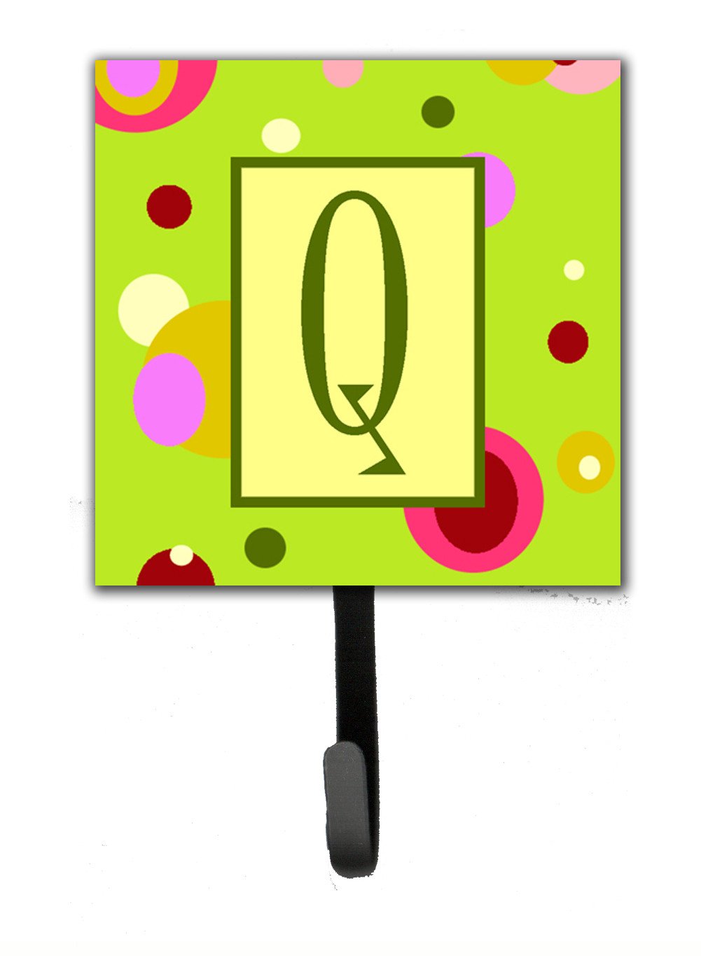 Letter Q Initial Monogram - Green Leash Holder or Key Hook by Caroline&#39;s Treasures