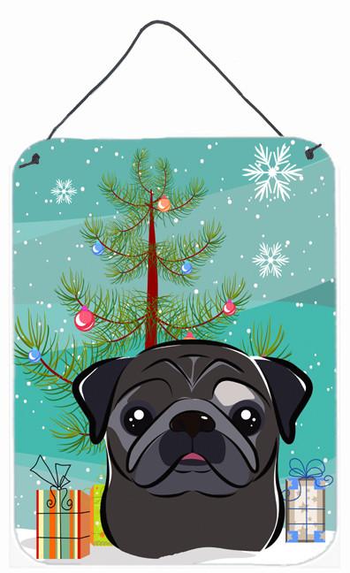Christmas Tree and Black Pug Wall or Door Hanging Prints BB1635DS1216 by Caroline&#39;s Treasures