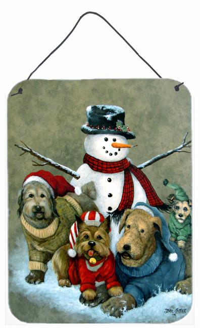 Gather your Friends Snowman with Dogs Wall or Door Hanging Prints PJC1010DS1216 by Caroline's Treasures