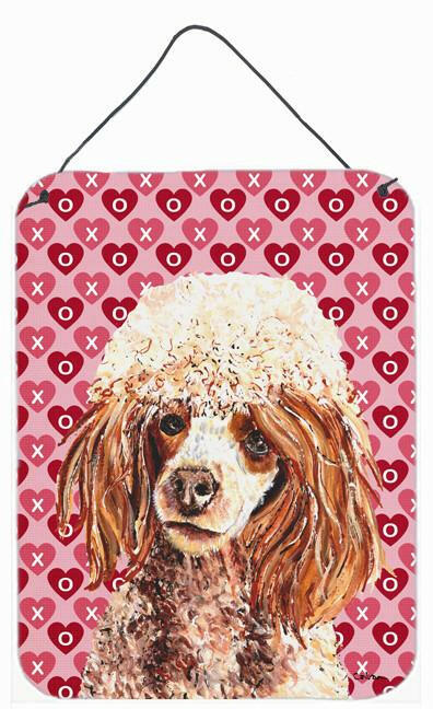 Red Miniature Poodle Hearts and Love Wall or Door Hanging Prints SC9699DS1216 by Caroline&#39;s Treasures