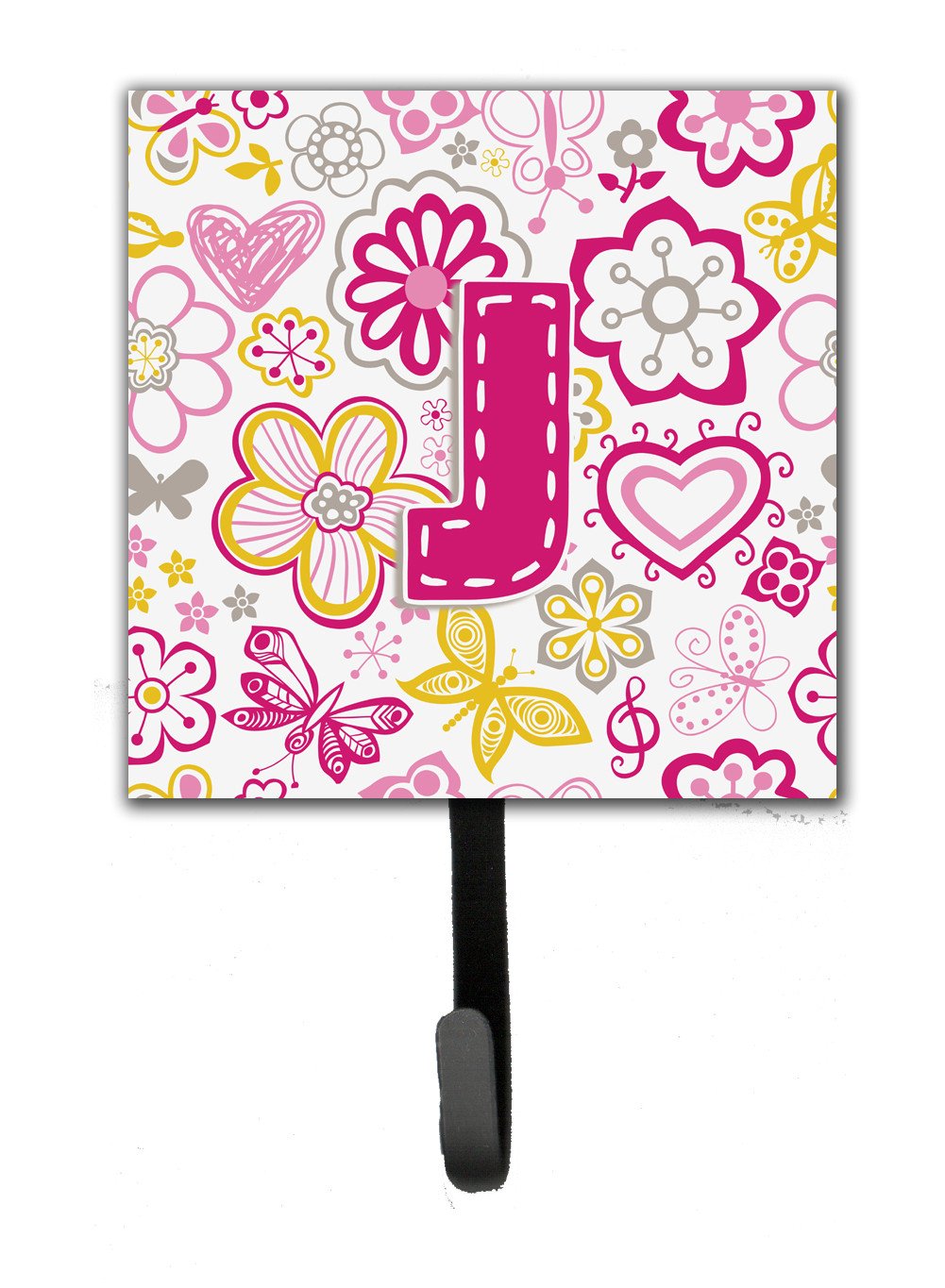 Letter J Flowers and Butterflies Pink Leash or Key Holder CJ2005-JSH4 by Caroline's Treasures