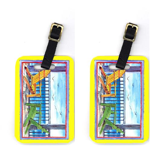 Pair of Adirondack Chairs Yellow Luggage Tags by Caroline&#39;s Treasures