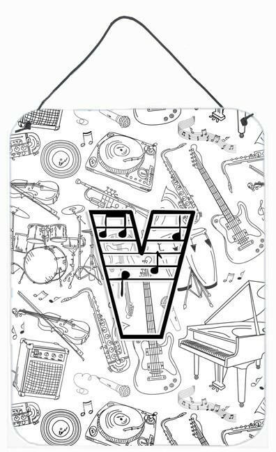 Caroline's Treasures Letter V Musical Note Letters Wall or Door Hanging Prints CJ2007-VDS1216