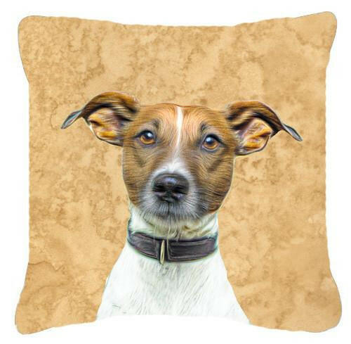 Jack Russell Terrier   Canvas Fabric Decorative Pillow KJ1226PW1414 by Caroline&#39;s Treasures