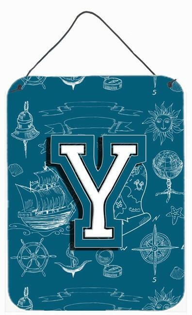 Caroline's Treasures Letter Y Sea Doodles Initial Alphabet Wall or Door Hanging Prints CJ2014-YDS1216