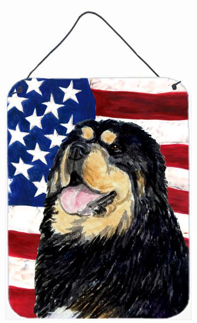 USA American Flag with Tibetan Mastiff Wall or Door Hanging Prints by Caroline&#39;s Treasures