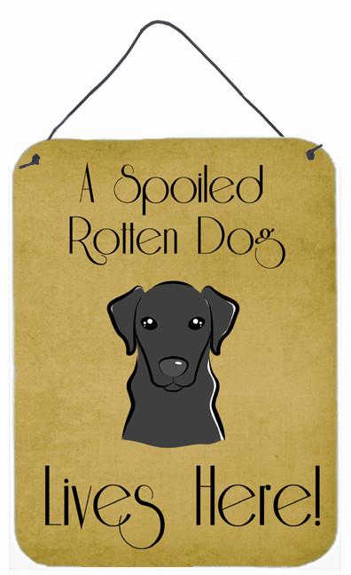 Black Labrador Spoiled Dog Lives Here Wall or Door Hanging Prints BB1483DS1216 by Caroline&#39;s Treasures
