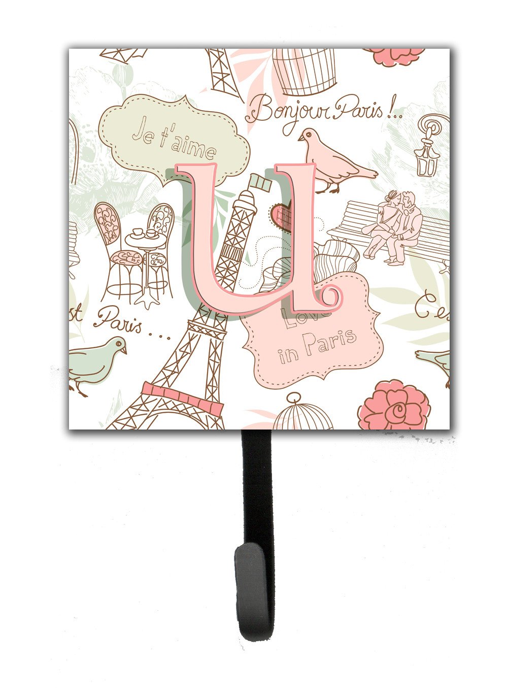 Letter U Love in Paris Pink Leash or Key Holder CJ2002-USH4 by Caroline&#39;s Treasures