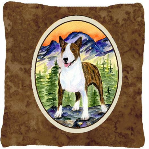 Bull Terrier Decorative   Canvas Fabric Pillow by Caroline's Treasures