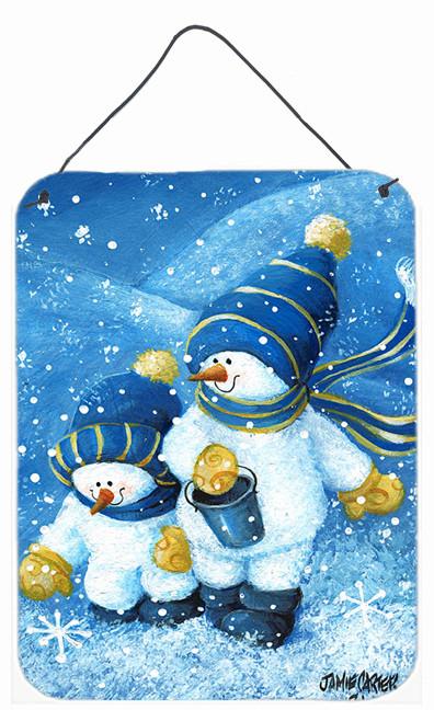 Gathering Snowflakes Snowman Wall or Door Hanging Prints PJC1011DS1216 by Caroline's Treasures
