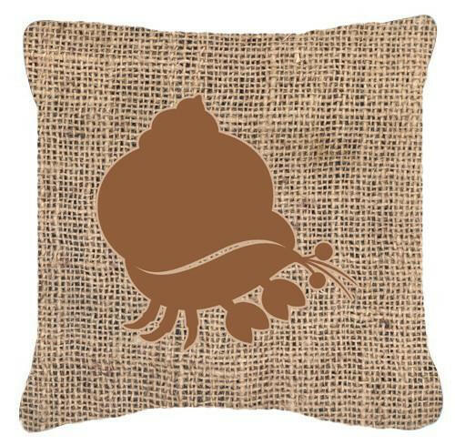 Hermit Crab Burlap and Brown   Canvas Fabric Decorative Pillow BB1102 - the-store.com
