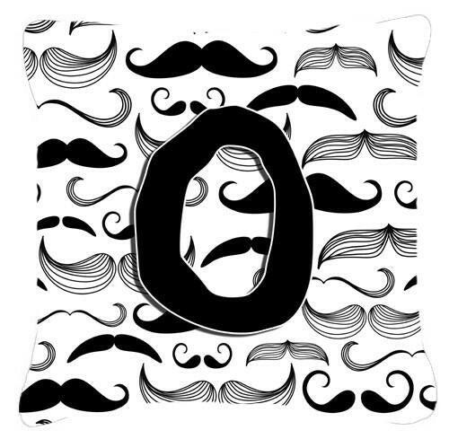 Letter O Moustache Initial Canvas Fabric Decorative Pillow CJ2009-OPW1414 by Caroline's Treasures