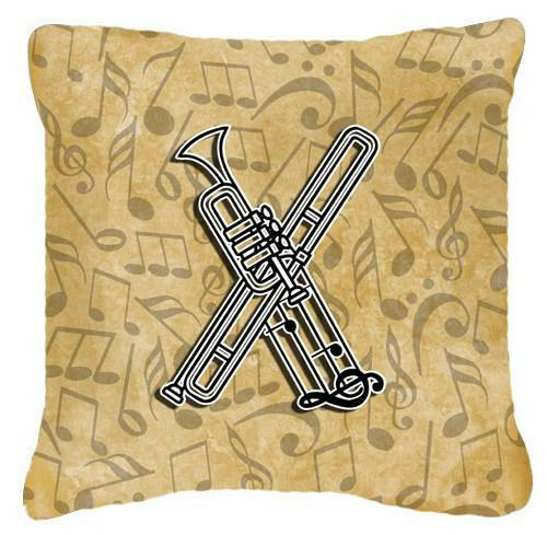 Letter X Musical Instrument Alphabet Canvas Fabric Decorative Pillow CJ2004-XPW1414 by Caroline&#39;s Treasures