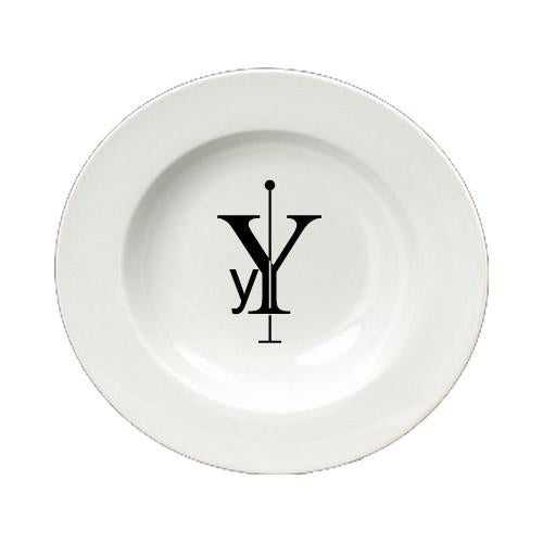 Letter Y Initial Monogram Modern Round Ceramic White Soup Bowl CJ1056-Y-SBW-825 by Caroline's Treasures