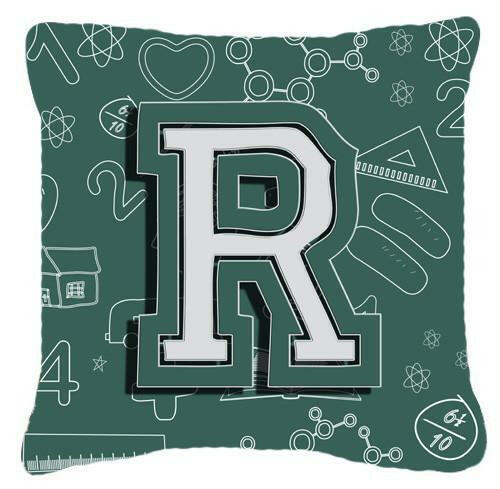 Letter R Back to School Initial Canvas Fabric Decorative Pillow CJ2010-RPW1414 by Caroline&#39;s Treasures