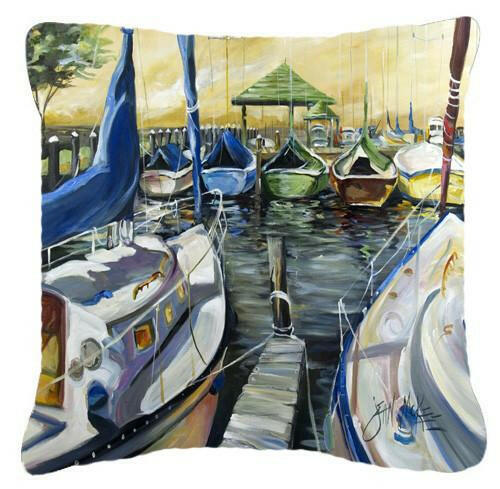 Seven Boats Sailboats Canvas Fabric Decorative Pillow JMK1231PW1414 by Caroline's Treasures