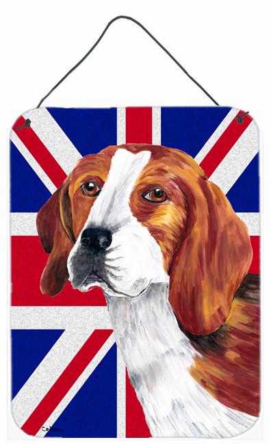 Beagle with English Union Jack British Flag Wall or Door Hanging Prints SC9826DS1216 by Caroline&#39;s Treasures