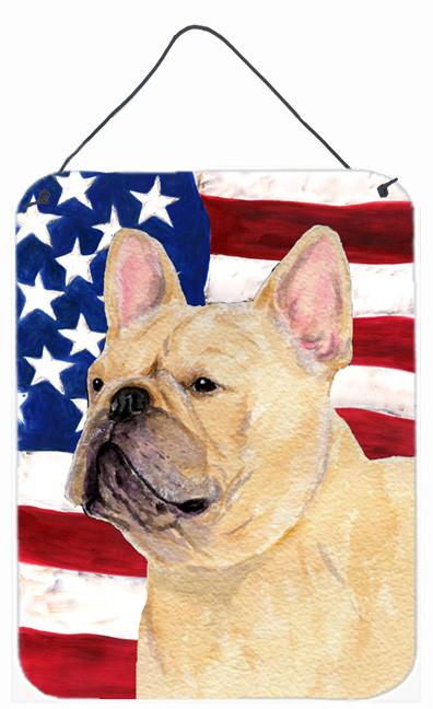 USA American Flag with French Bulldog Wall or Door Hanging Prints by Caroline's Treasures