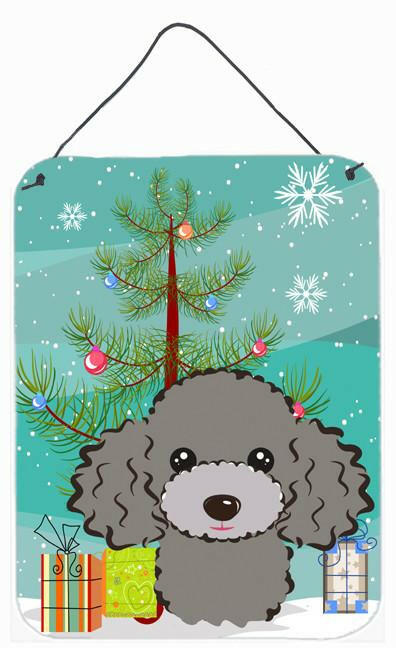 Christmas Tree and Silver Gray Poodle Wall or Door Hanging Prints BB1631DS1216 by Caroline&#39;s Treasures