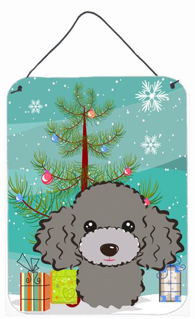 Christmas Tree and Silver Gray Poodle Wall or Door Hanging Prints BB1631DS1216 by Caroline's Treasures