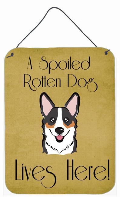 Tricolor Corgi Spoiled Dog Lives Here Wall or Door Hanging Prints BB1503DS1216 by Caroline's Treasures