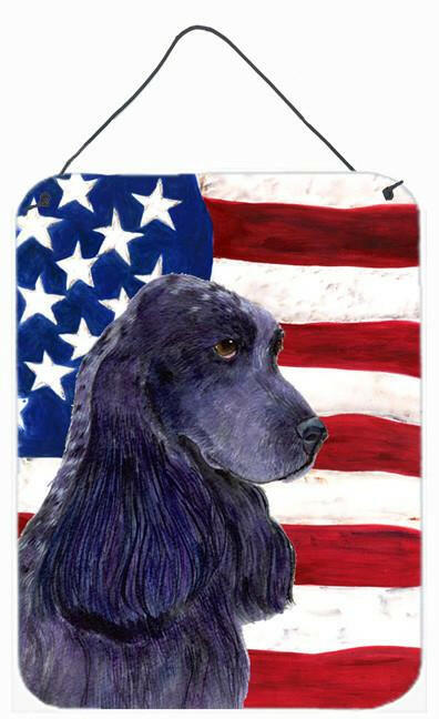 USA American Flag with Cocker Spaniel Wall or Door Hanging Prints by Caroline's Treasures