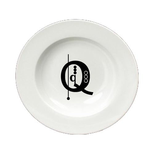 Letter Q Initial Monogram Modern Round Ceramic White Soup Bowl CJ1056-Q-SBW-825 by Caroline's Treasures