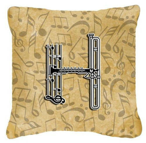 Letter H Musical Instrument Alphabet Canvas Fabric Decorative Pillow CJ2004-HPW1414 by Caroline&#39;s Treasures