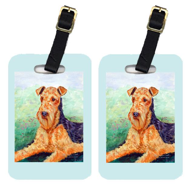 Pair of 2 Airedale Luggage Tags by Caroline's Treasures